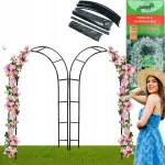 Metalinė sodo pergola arka rožėms ir vijokliams, 240 cm, su tvirtinimais