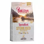 Katėms skirti sterilizuotų vi&scaron;tienos ir žuvies pa&scaron;aras Purizon, begrūdis, 1 kg