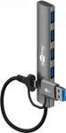 Plonas 4 jungčių USB &scaron;akotuvas 2in1, 5 Gbit/s