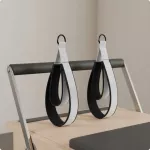 Pilates rie&scaron;ų dirželiai, balti, tvirti treniruočių aksesuarai