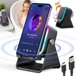 Belaidis indukcinis garsiakalbis su telefono laikikliu, 360&deg;, juodas, 5000 mAh