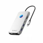 USB-C &scaron;akotuvas 12 viename: USB-A, USB-C, HDMI, VGA, microSD/SD, RJ45, 3.5 mm audio, PD 100W