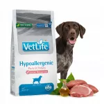 Sausas &scaron;unų ėdalas VET LIFE Hypoallergenic su kiauliena ir bulvėmis, 2 kg