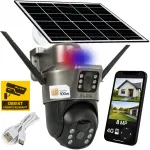 Lauko saulės kamera BLOW, su dviem objektyvais, 8MP, 4G SIM, sukamasis korpusas, akumuliatorius