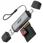 Kortelių skaitytuvas Acer USB-C 3.0, SD, MicroSD, suderinamas su iPhone 15, 5Gbps