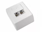 Pavir&scaron;inis ekranizuotas lizdas 2x RJ45 (8P8C), kat.5E, kampinis, LSA kontaktai