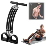 Atsparumo guma su 4 vamzdeliais ir pedalais, 11&ndash;45 kg, juoda, su rankenomis