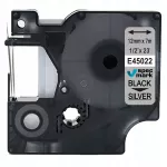 Etiketės juostelė DYMO D1 45022, 12 mm x 7 m, sidabrinė/juoda