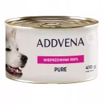 &Scaron;unų konservai Addvena Moist PURE, 100% kiauliena, 410 g