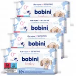 Drėgnos servetėlės vaikams Bobini, 60 vnt., 4 pak.