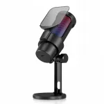 USB žaidimų mikrofonas su RGB ap&scaron;vietimu ir trikojų