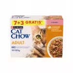Kačių ėdalas CAT CHOW su la&scaron;i&scaron;a, 85 g, 10 vnt. (7+3)