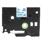 Lyginimo juostelė Brother Tze-FA4, 18 mm x 3 m, balta su mėlynu užra&scaron;u