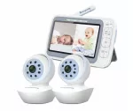 Vaiki&scaron;ka vaizdo auklė Moonybaby QuadView 60 su 2 pasukamomis kameromis