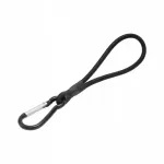 Elastingas bungee lynas su karabinu, juodas, palapinėms
