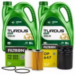 Filtrų rinkinys URSUS C330, C360 su kuro ir alyvos filtrais, TURUDS 15W40 alyva 5 l x2