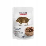 &Scaron;lapi katės ėdalas John Dog su &scaron;erniena, 10 x 100 g