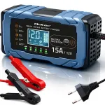 Automobilinis akumuliatorių įkroviklis 12V/24V su LCD, tinka automobiliams ir motociklams
