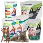 Drėgnas kačių ėdalas be grūdų, įvairių skonių, Animal Island, 85 g x 24