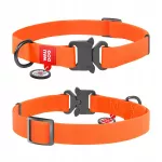 &Scaron;uns antkaklis WAU DOG, atsparus vandeniui, XL, 2,5 x 38&ndash;58 cm, PVC, oranžinis