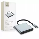 USB-C adapteris Tech-Protect HB08, 4 jungtys: USB-A 2.0, 2x HDMI 4K 60Hz, pilkas