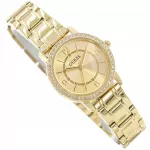 Moteri&scaron;kas laikrodis GUESS GW0808L2 MELODY GLAMOUR auksinis su dirželiu
