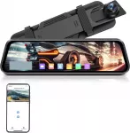 Vaizdo registratorius 4K Airpuxem, 10" IPS, WiFi, priekinė ir galinė kamera, 64GB SD