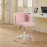 Ergonominė biuro kėdė, rožinė, 57x55x81 cm, su pasukama sėdyne