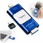 USB atmintinė 128GB, 4-in-1, iPhone, Android, USB-C, Lightning, Micro-USB 3.0