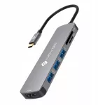USB-C &scaron;akotuvas Novoo NVHUBSG2U6PXL-SJ, 6 jungtys, pilkas