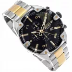 Vyri&scaron;kas laikrodis Diesel DZ4627 Spiked sidabrinis-auksinis chronograph su data