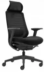Ergonominė biuro kėdė KIVI, juoda, su sinchroniniu mechanizmu, pasukama
