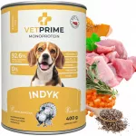 &Scaron;unų ėdalas VETPRIME Monoprotein Turkey, 400 g, be grūdų