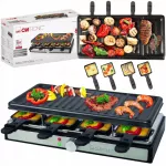 Elektrinė grilis raclette XXL, 1400 W, 8 asmenims, dvipusė kepimo plok&scaron;tė