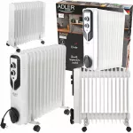 Alyvos radiatorius 2500W, 13 sekcijų, su ratukais ir termostatu