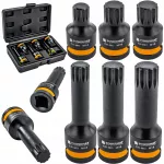 Galvutės rinkinys Powermat 1/2" plieninės Cr-Mo, M14 M16 M18
