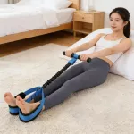 Atsparumo guma su pedalais, daugiafunkcė, mėlyna