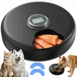 Automatinis kačių ir &scaron;unų maisto dozatorius su au&scaron;inimo funkcija, 0,2 l, juodas