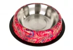 Guminis metalinis dubenėlis PAISLEY, raudonas, 0,47 l