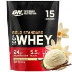 I&scaron;rūgų baltymų izoliatas OPTIMUM ON 100% Whey Gold, 450 g, vanilinių ledų skonio