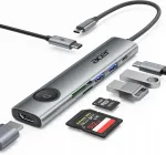 USB-C &scaron;akotuvas Acer ODK3E0, 7 jungtys: USB, HDMI, PD, SD, TF