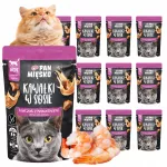 &Scaron;lapias kačių ėdalas su vi&scaron;tiena ir krevetėmis, padaže, 85 g x 12