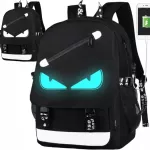 Jaunimo kuprinė su USB, &scaron;viečianti, atspindinti, Marshmello