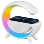 LED žadintuvas su RGB ap&scaron;vietimu, belaidžiu įkrovikliu, garsiakalbiu, radiju, 15 W