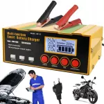 Įkroviklis ir maitinimo &scaron;altinis 12V/24V 12A, 9 pakopų, geltonas
