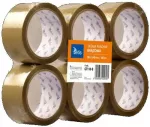Ruda tylioji pakavimo juosta Tetis, 48 mm x 50 m, 6 vnt.