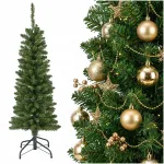 Dirbtinė Kalėdų eglutė SLIM, 120 cm, siaura, žalia, mink&scaron;tos &scaron;akos, 70 cm pločio