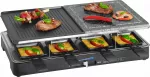Elektrinė raclette kepsninė Clatronic RG1400W su akmens plok&scaron;te, 8 keptuvėlės