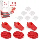 Sportinių &scaron;vilpukų rinkinys Fya, 3 vnt., 120 dB, su virvelėmis ir 6 silikoniniais antgaliais