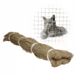 Katės balkono tinklas 4x3 m, sutvirtintas viela, PREMIUM, 110 g/m&sup2;, akutės 30x30 mm